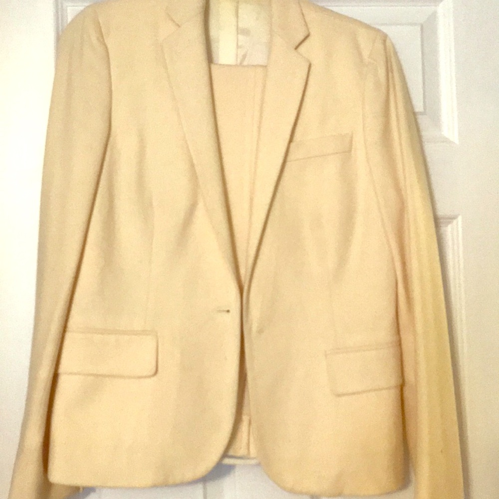 Original Helmut Lang Women’s Creme Wool Pants Suit